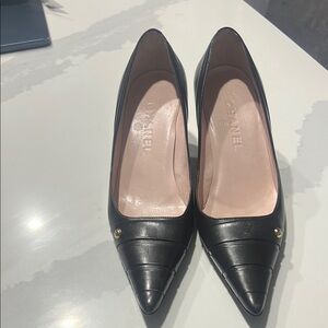 CHANEL Black Heels with Quilted Elegance